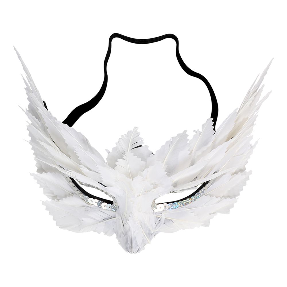 Ögonmask Venetian Fjädrar Vit