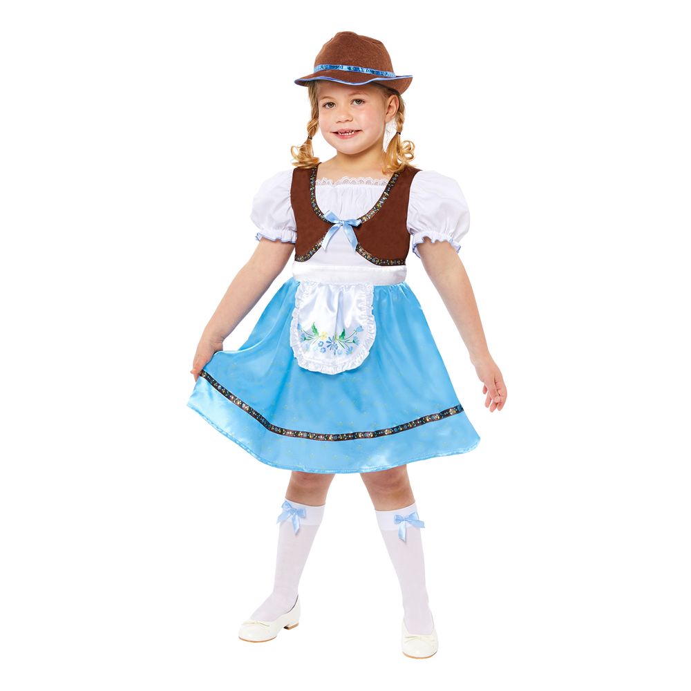 Oktoberfest Blå Kjole Børnekostume