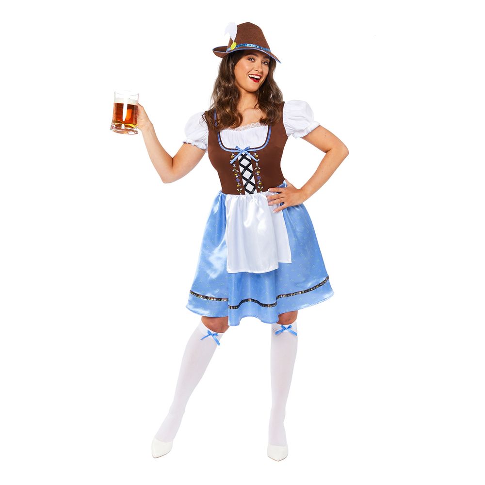 Oktoberfest Sininen Mekko Naamiaisasu