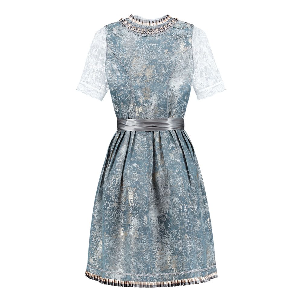 Oktoberfest Dirndl Sininen/Hopea Deluxe Naamiaisasu