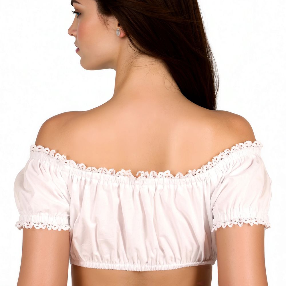 Oktoberfest Dirndl Bluse Hvid
