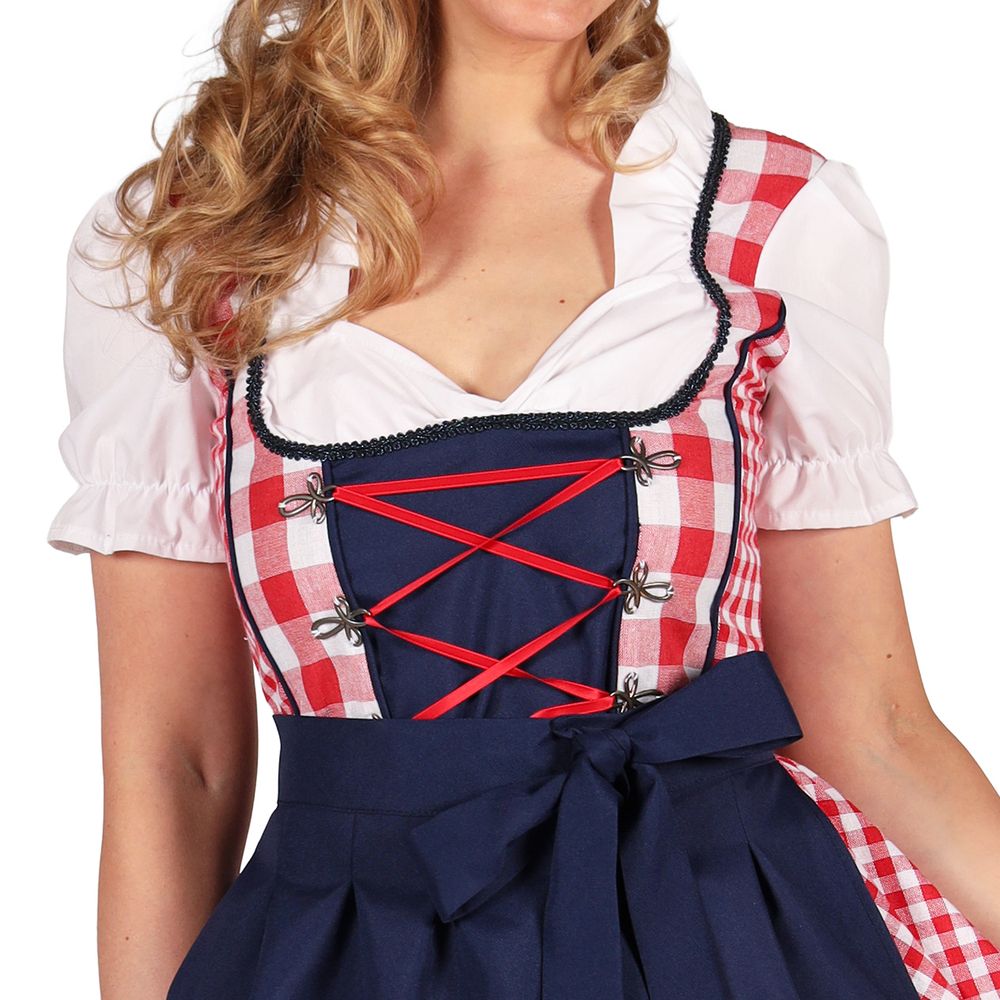 Oktoberfest Dirndl Edelweiss Rød/Hvit Kostyme