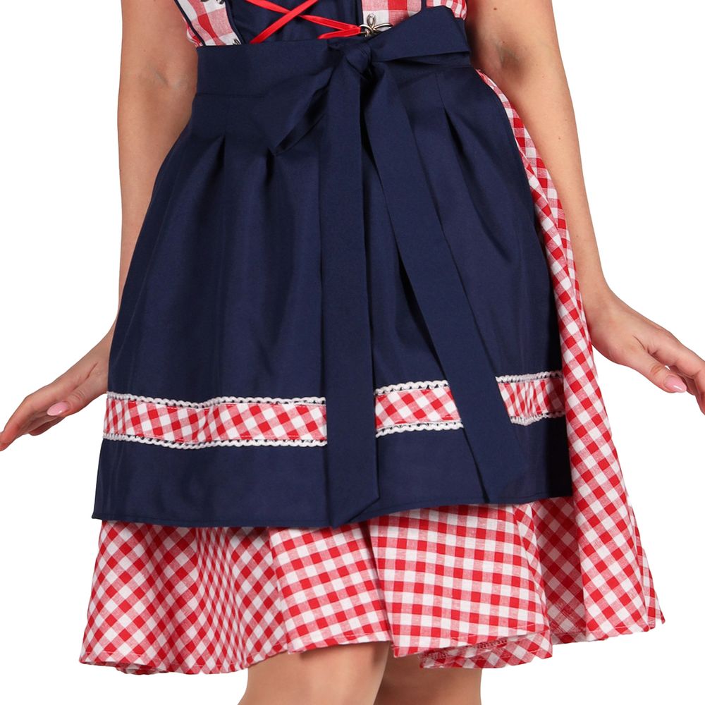 Oktoberfest Dirndl Edelweiss Rød/Hvit Kostyme