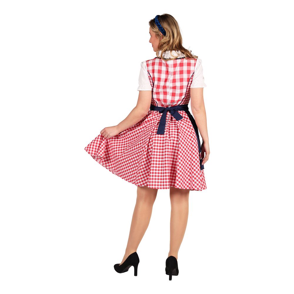 Oktoberfest Dirndl Edelweiss Rød/Hvit Kostyme