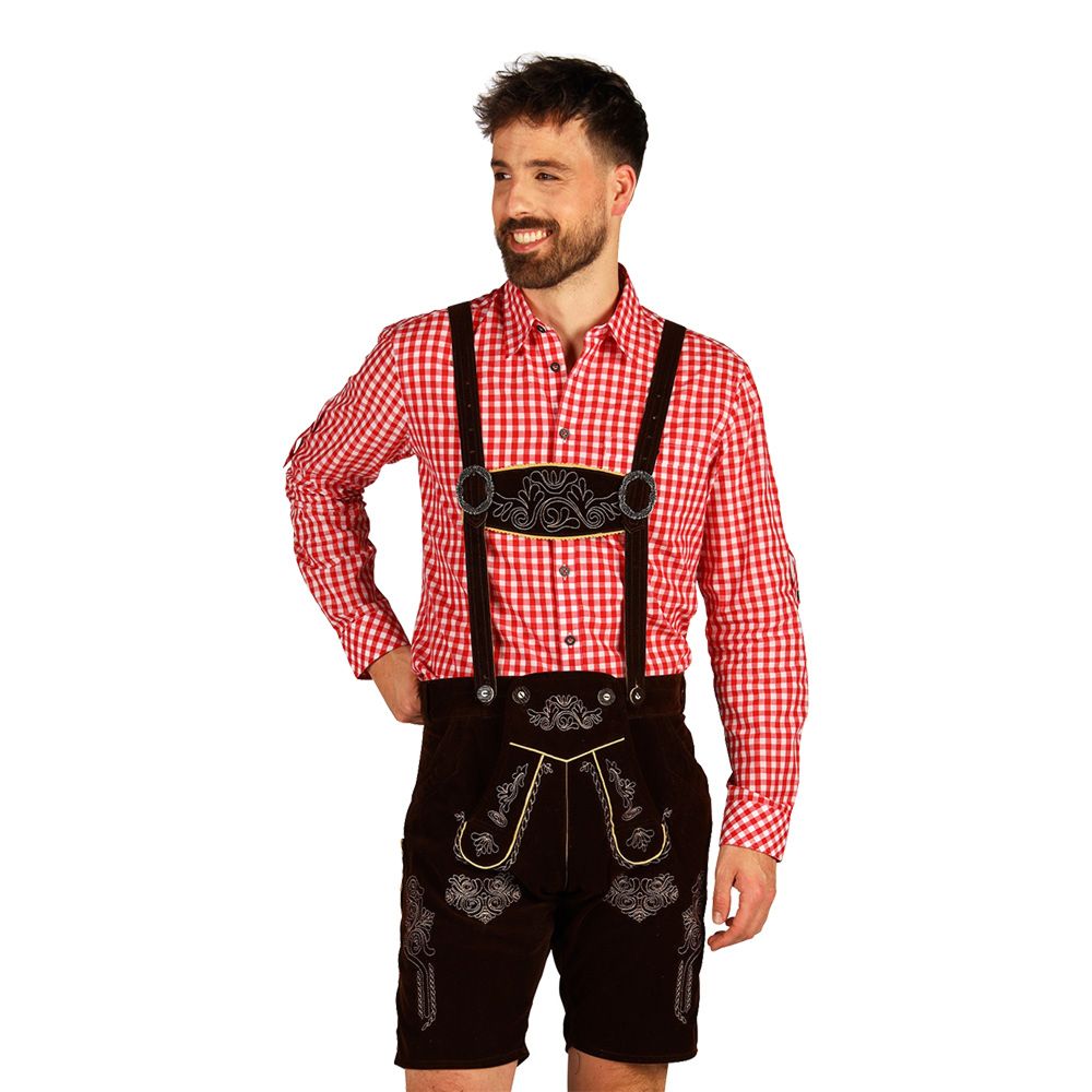 Oktoberfest Lederhosen Short Deluxe Mörkbrun
