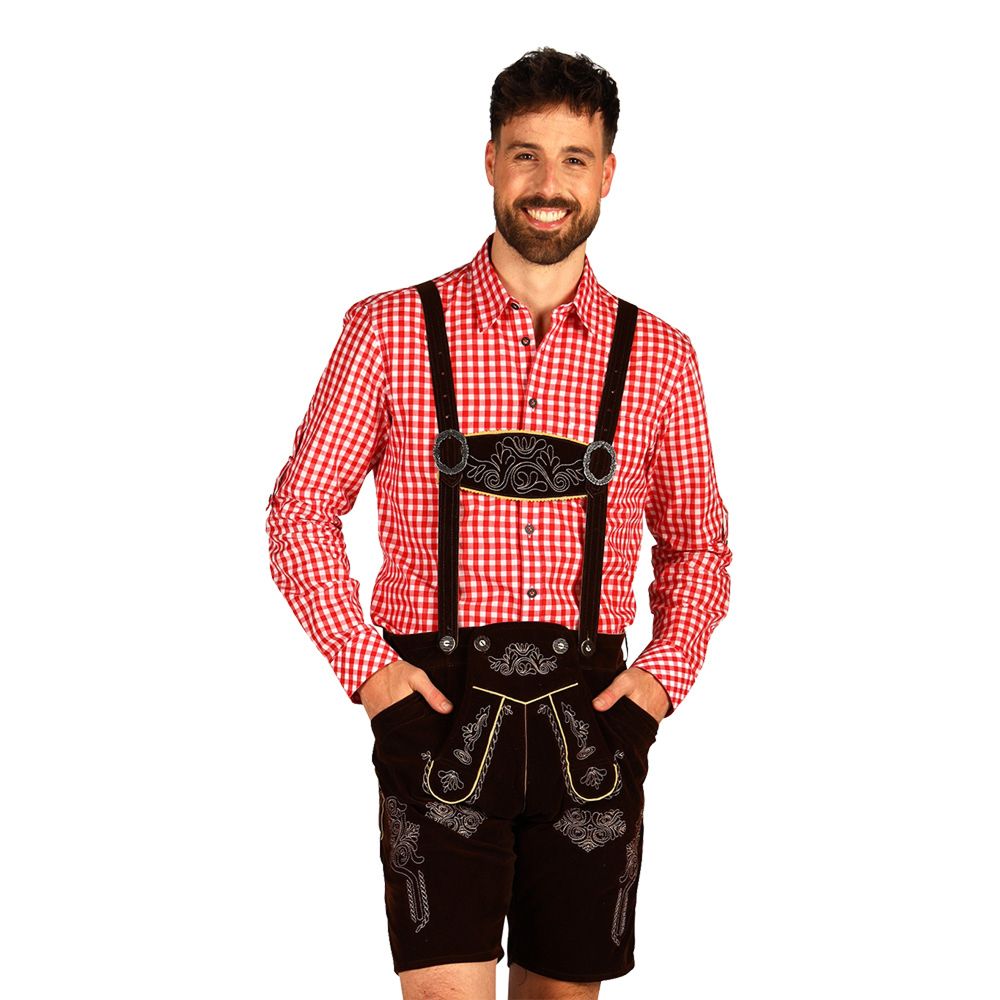Oktoberfest Lederhosen Short Deluxe Mörkbrun