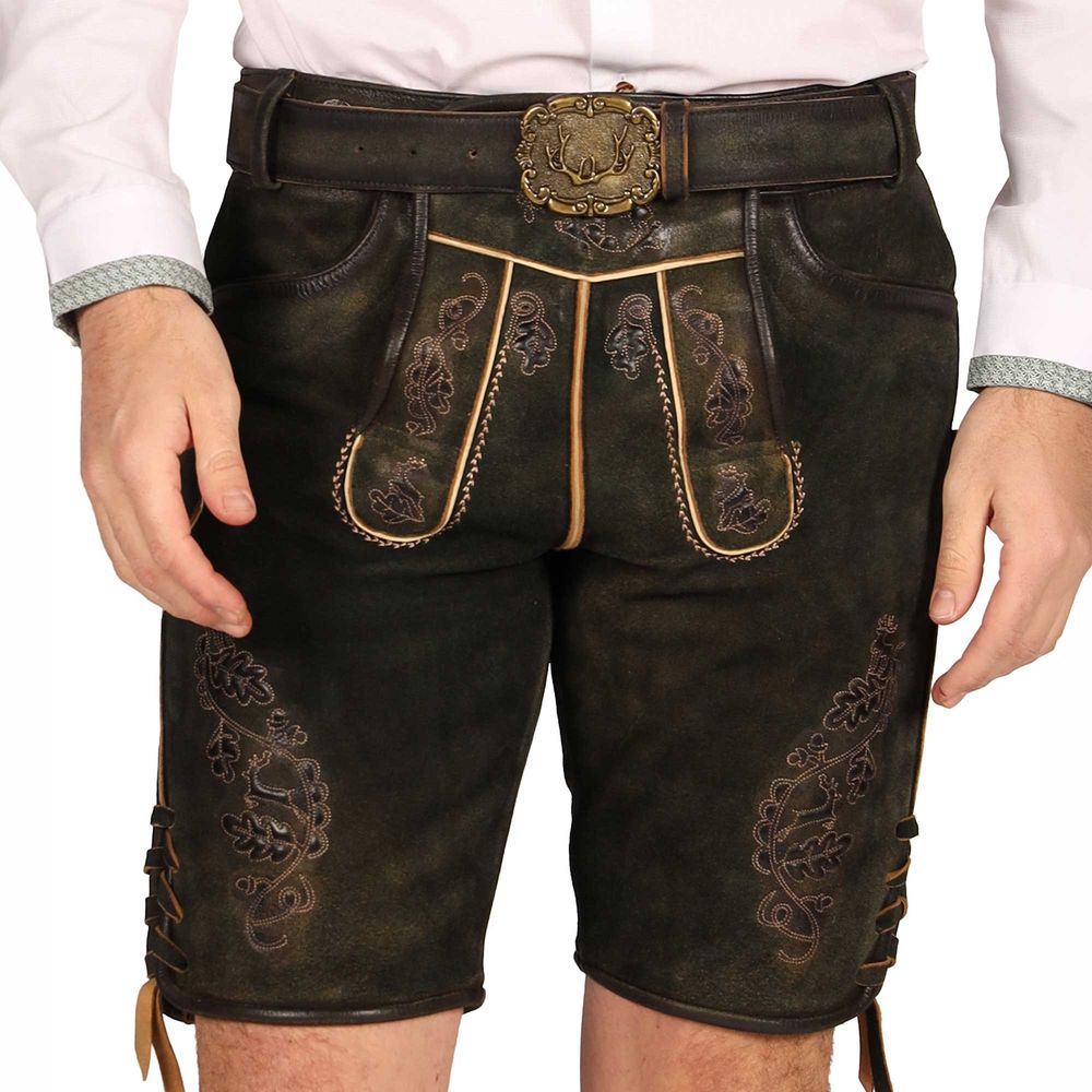 Oktoberfest Lederhosen Shorts Super Deluxe Mørkebrun Vintage