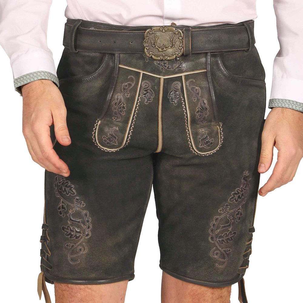 Oktoberfest Lederhosen Shorts Super Deluxe Grå Vintage
