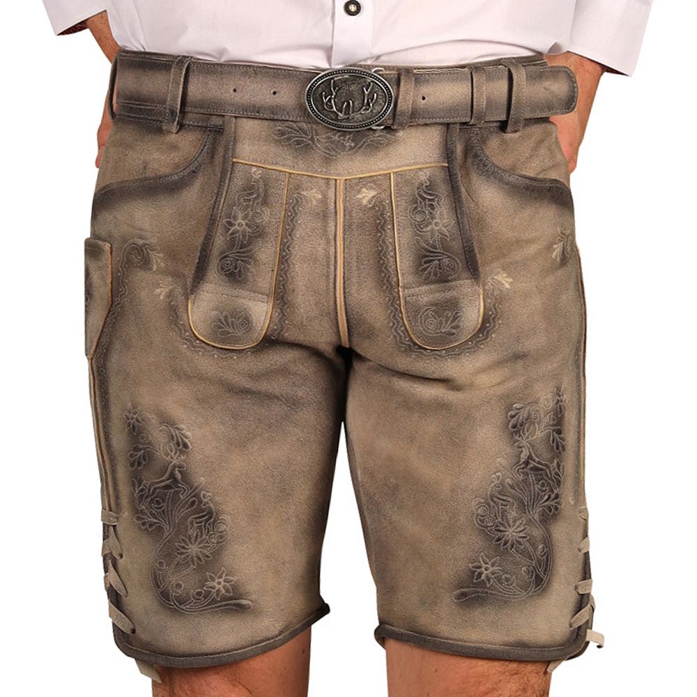 Oktoberfest Lederhosen Shorts Super Deluxe Vintage Beige