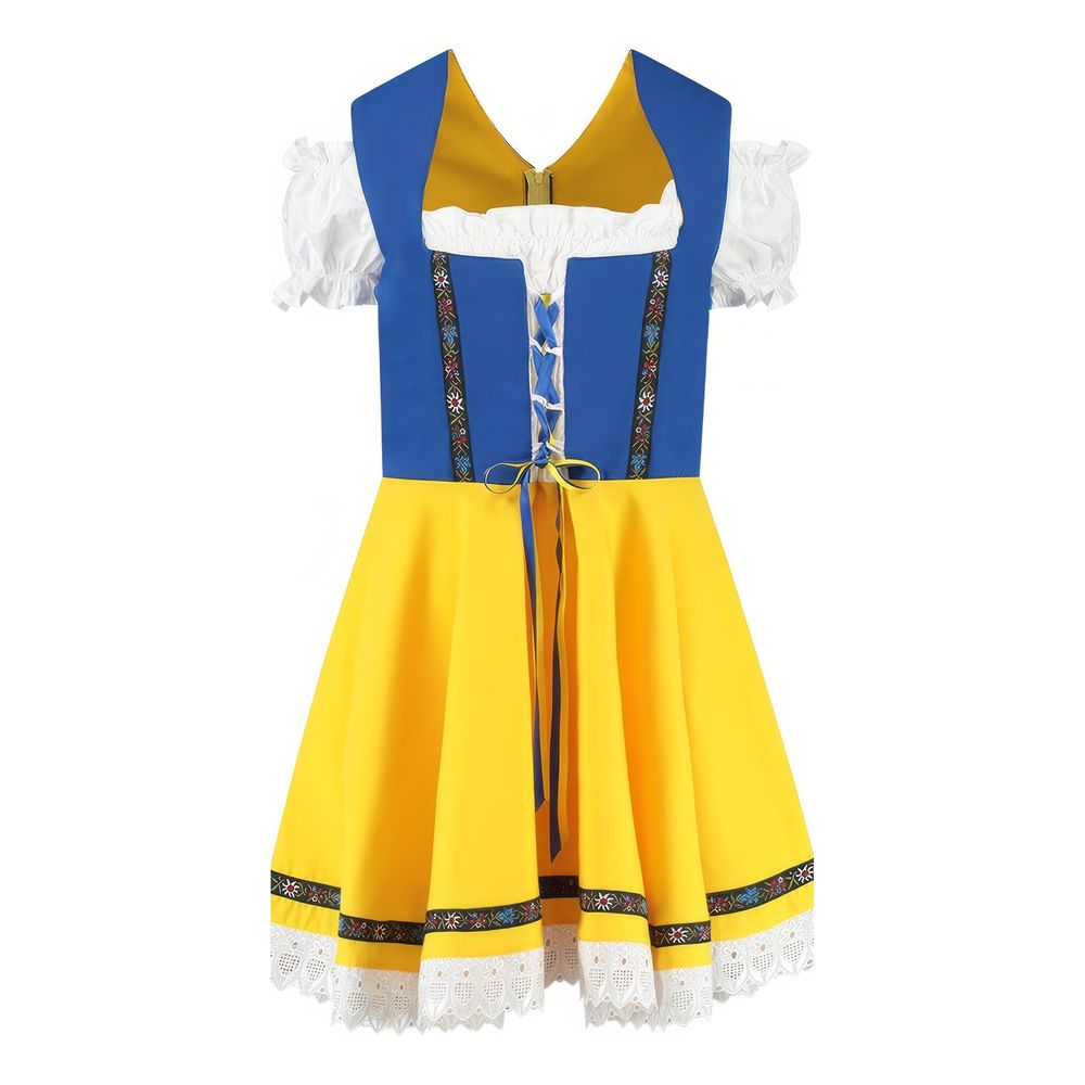 Oktoberfestklänning Dirndl Blå/Gul