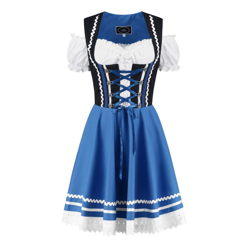 Oktoberfest Kjole Dirndl Blå/Svart