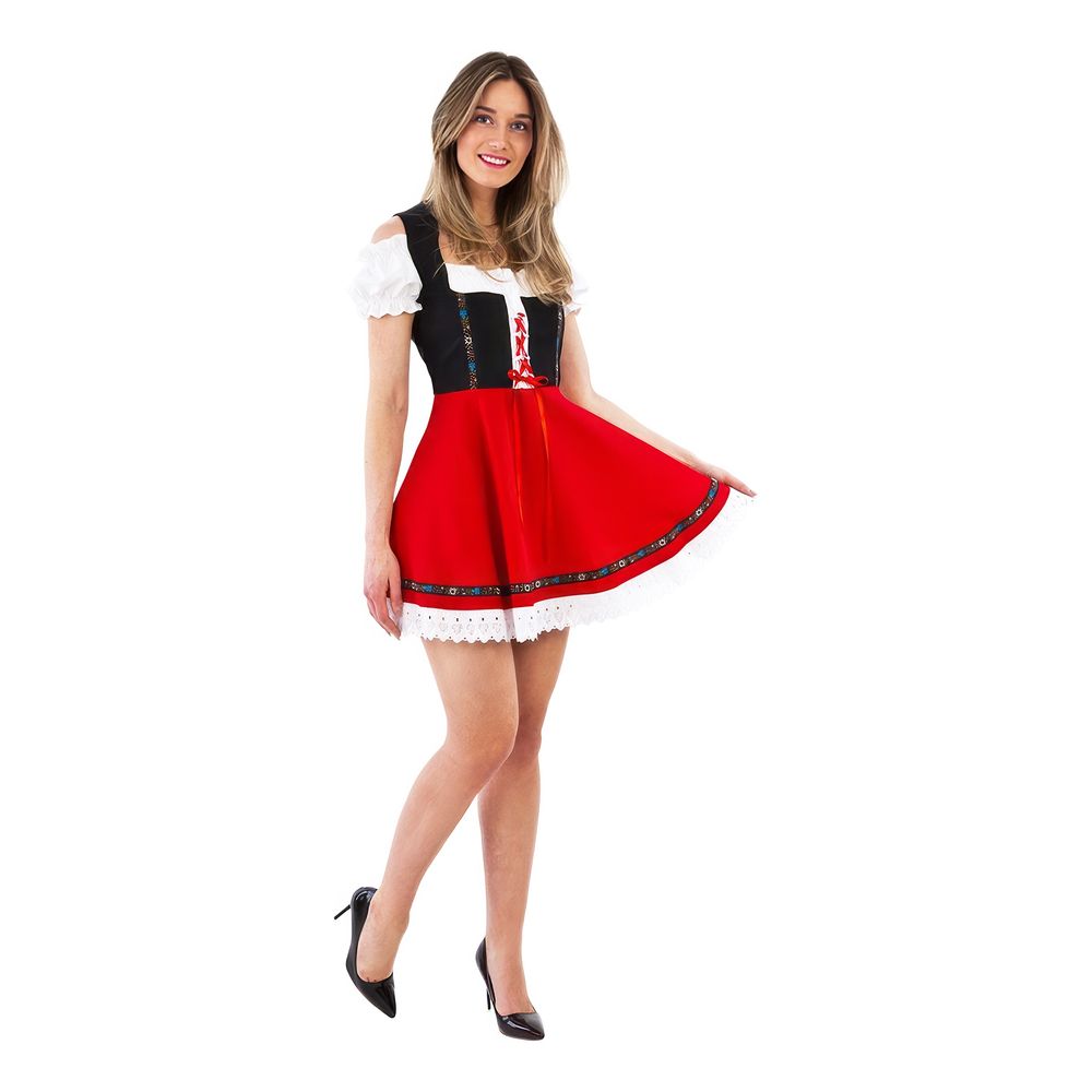Oktoberfest Kjole Dirndl Rød
