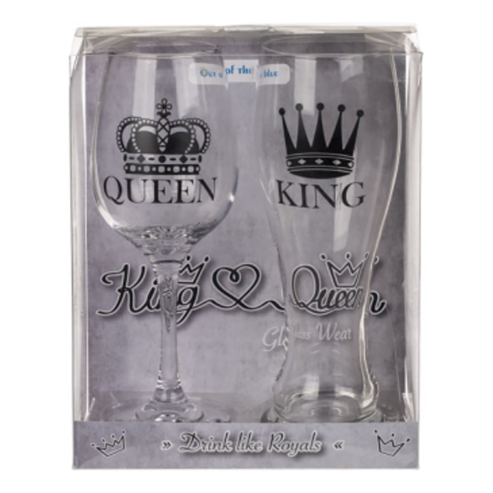 Øl- & Vinglass King & Queen