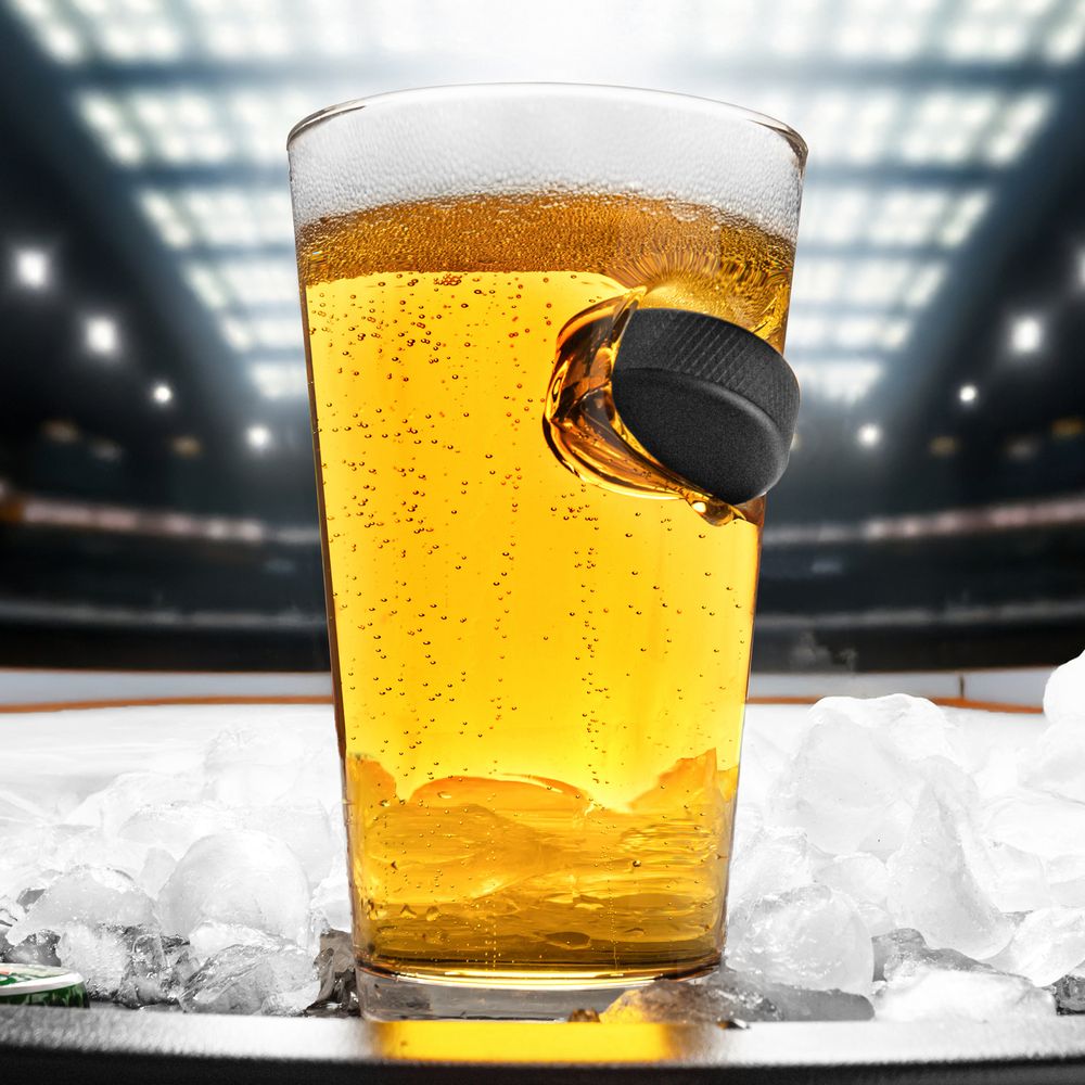Ølglas med Hockeypuck