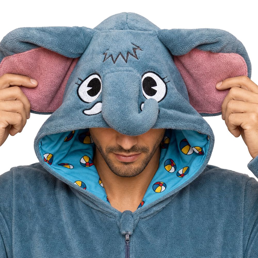 Onesie Elefant Maskeraddräkt