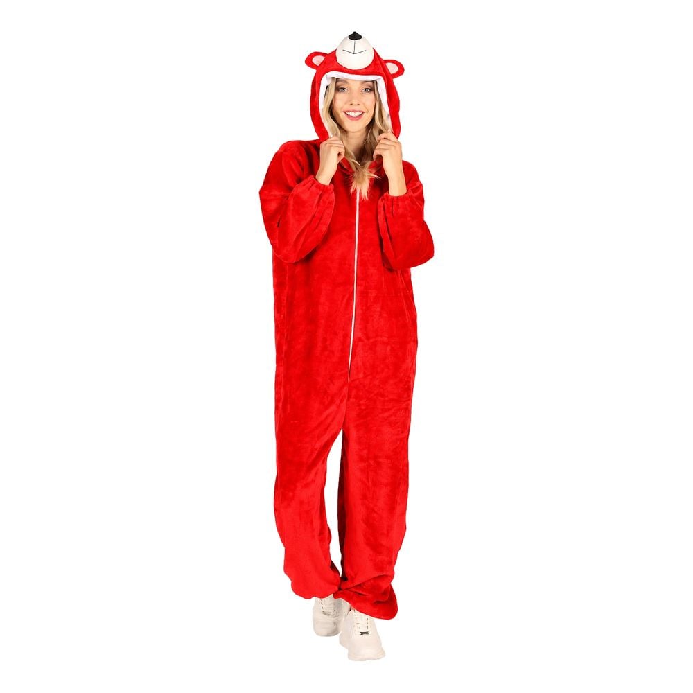 Onesie Röd Björn Maskeraddräkt