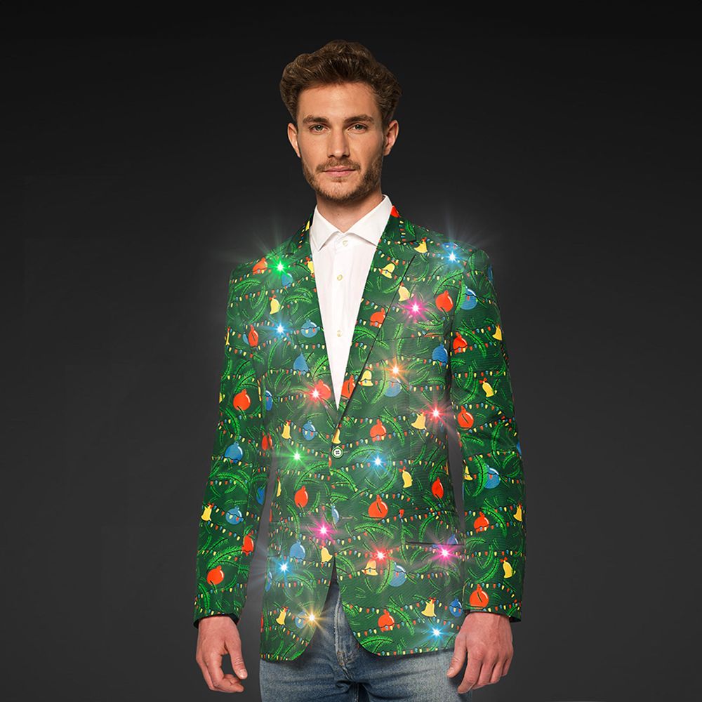 OppoSuits Christmas Green Tree Light Herre Jakke