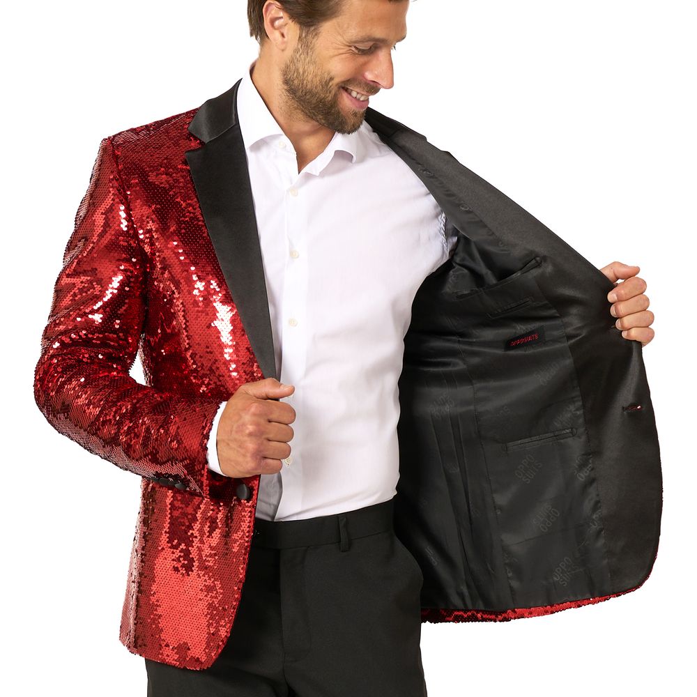 OppoSuits Paljettblazer Brilliant Rød