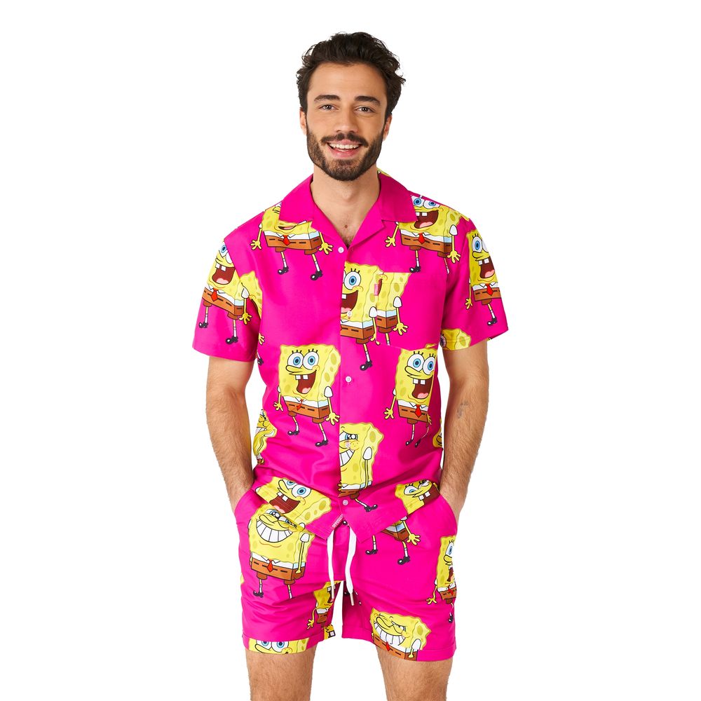 OppoSuits SvampeBob Firkant Lyserøde Shorts Jakkesæt