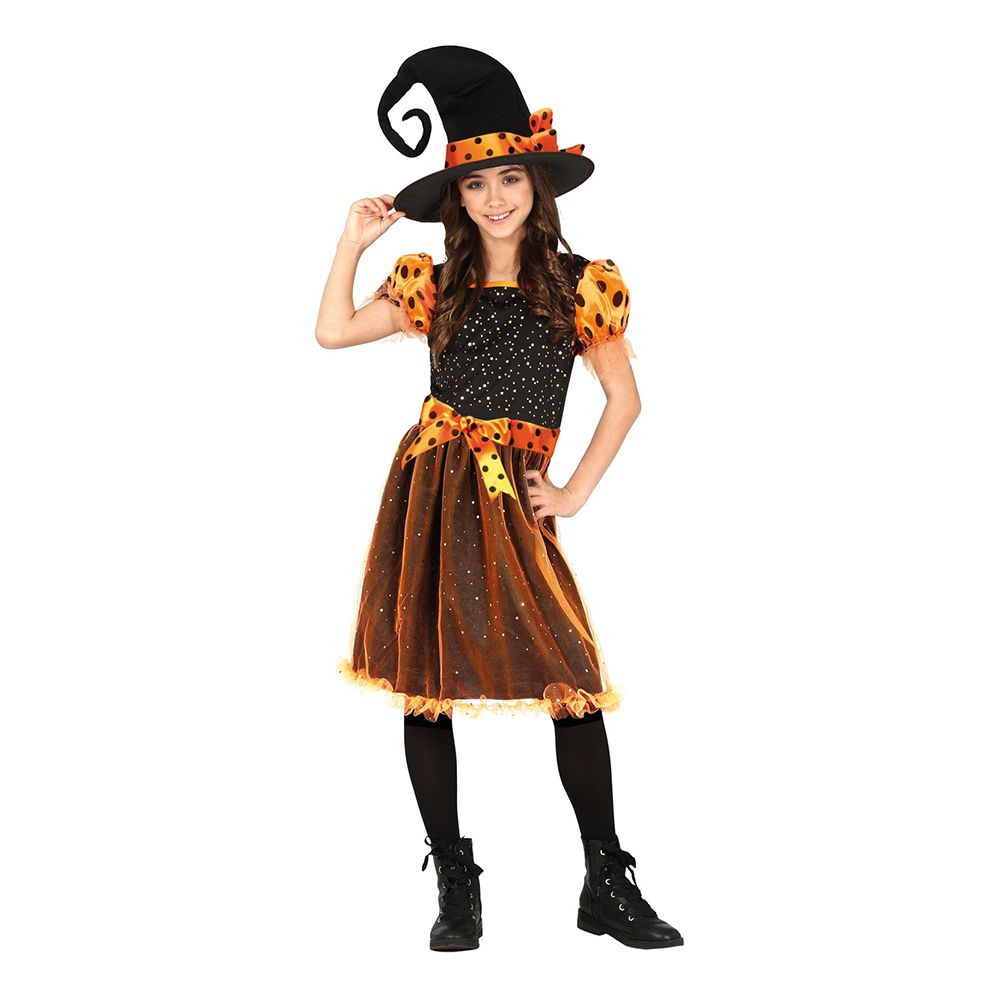 Orange Heks Børnekostume
