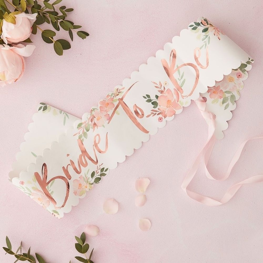 Ordensbånd Bride to Be Blomstrete