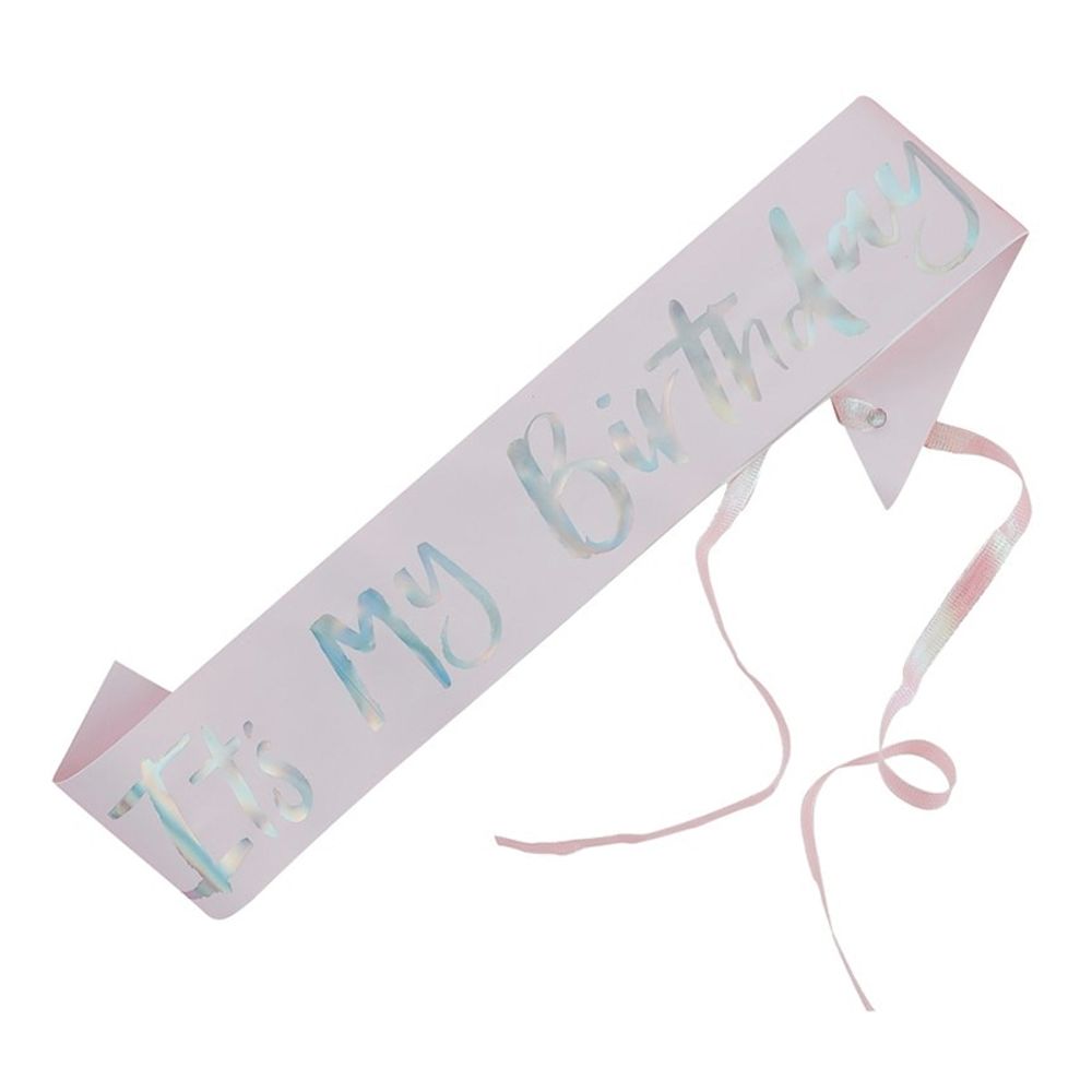 Ordensbånd It´s My Birthday Lyserosa