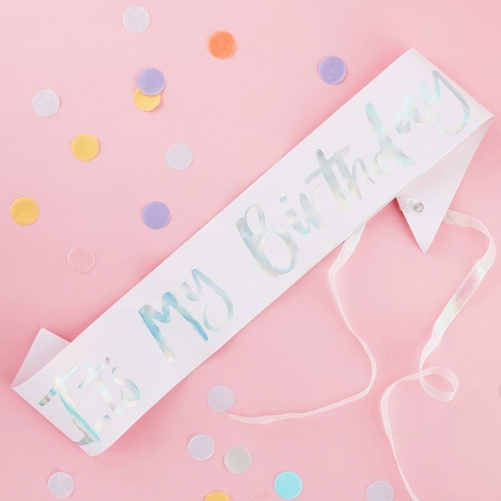 Ordensbånd It´s My Birthday Lyserosa