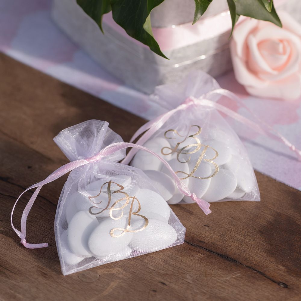 Organzapåsar Rosa Babyshower