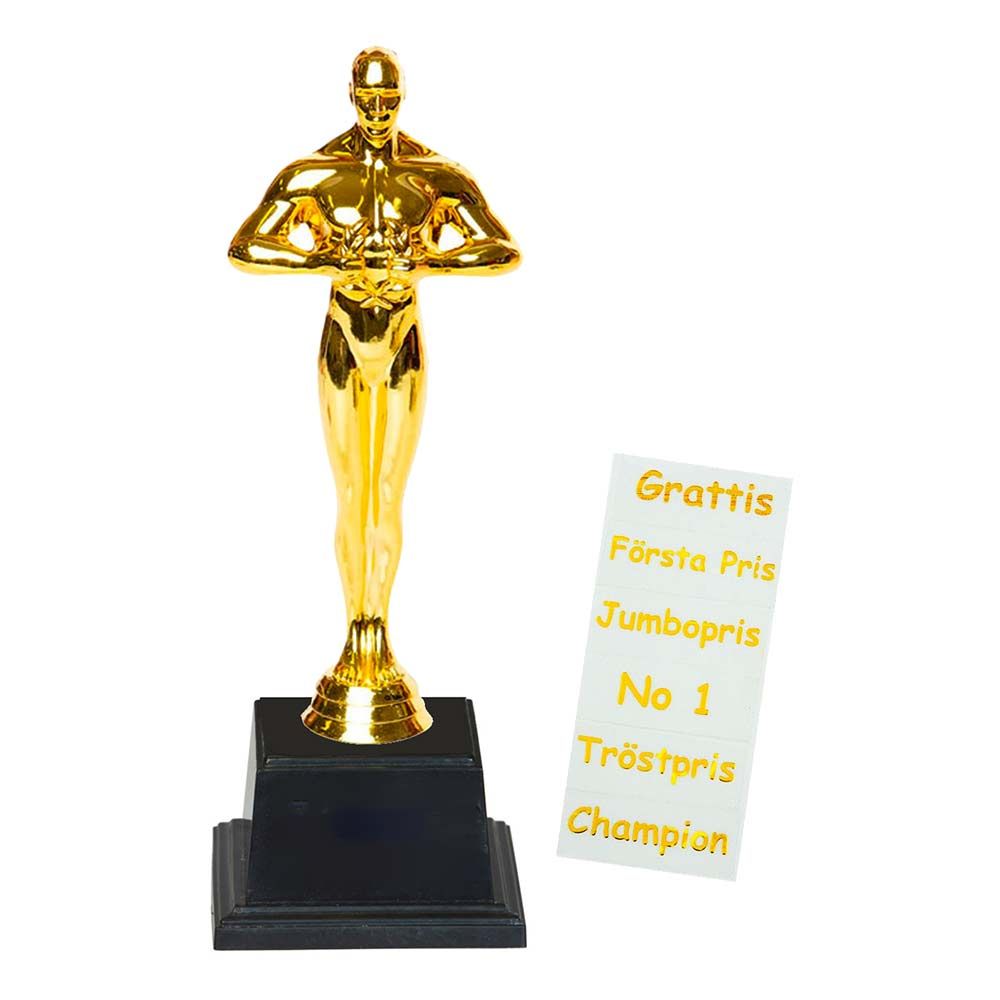 Oscarstatuette med Stickers