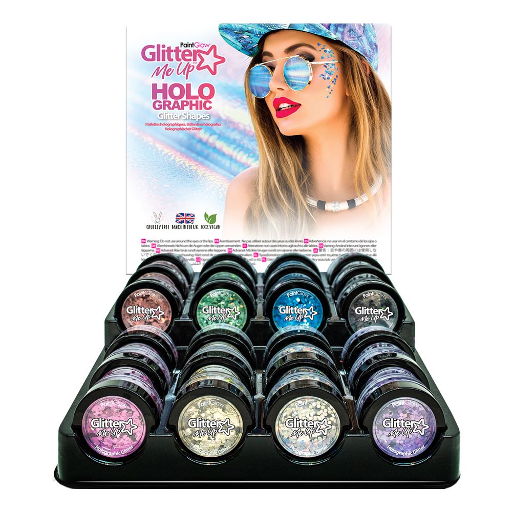 PaintGlow Holografisk Chunky Glitter Shapes