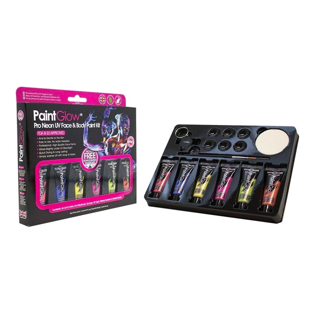 PaintGlow Pro UV Neon Ansikts- & Kroppsfarge Kit