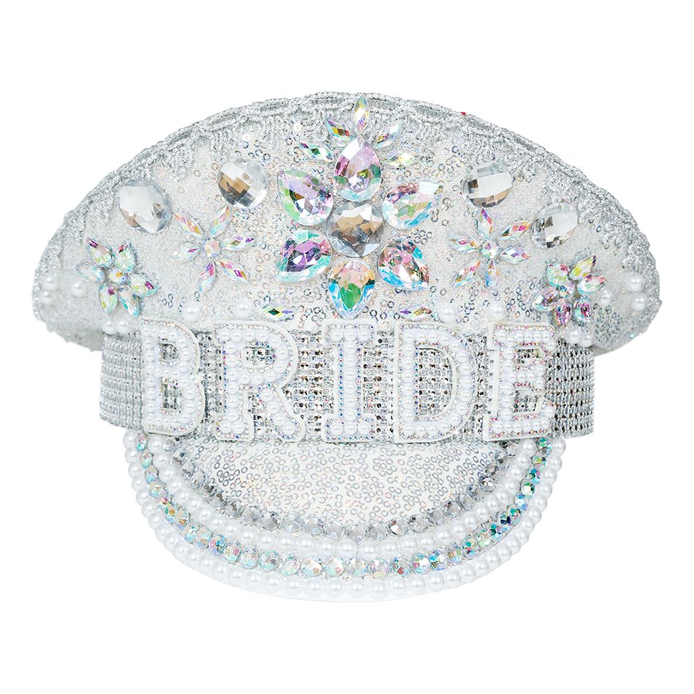 Paljettkeps Bride med Pärlor