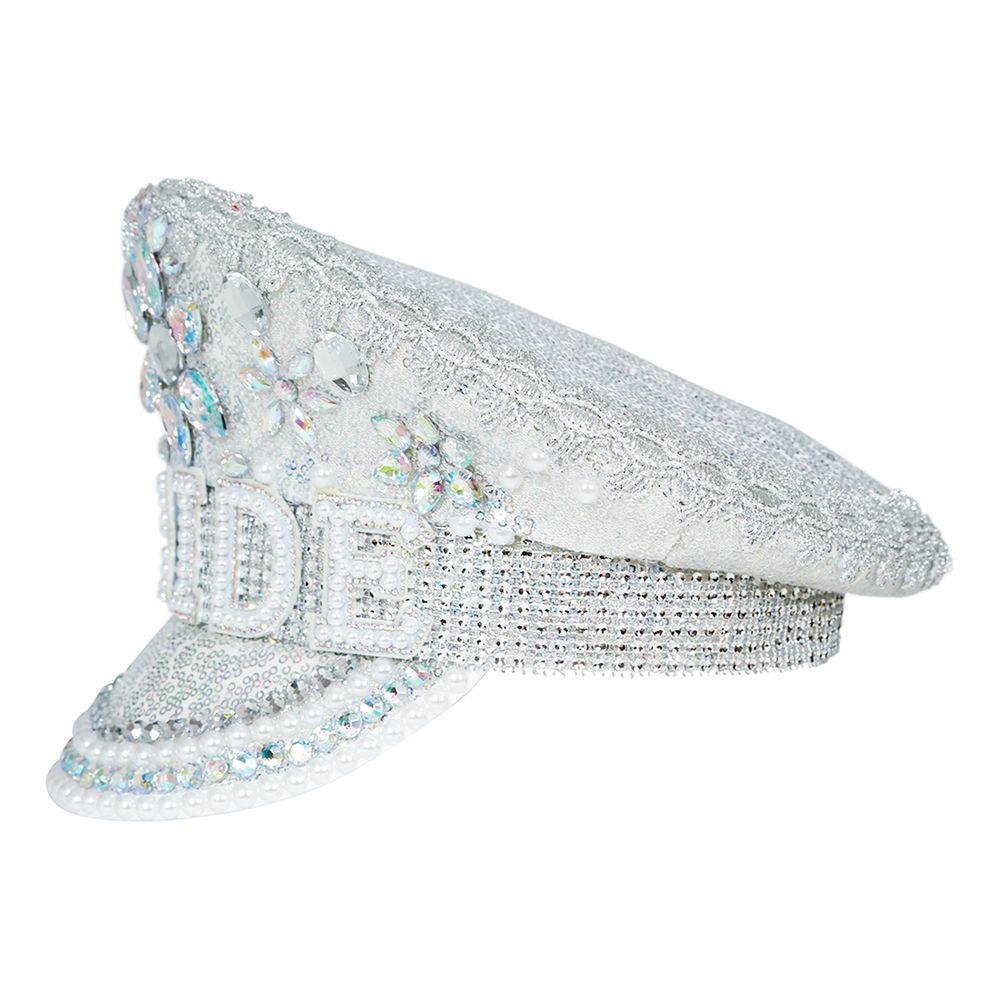 Paljettkeps Bride med Pärlor