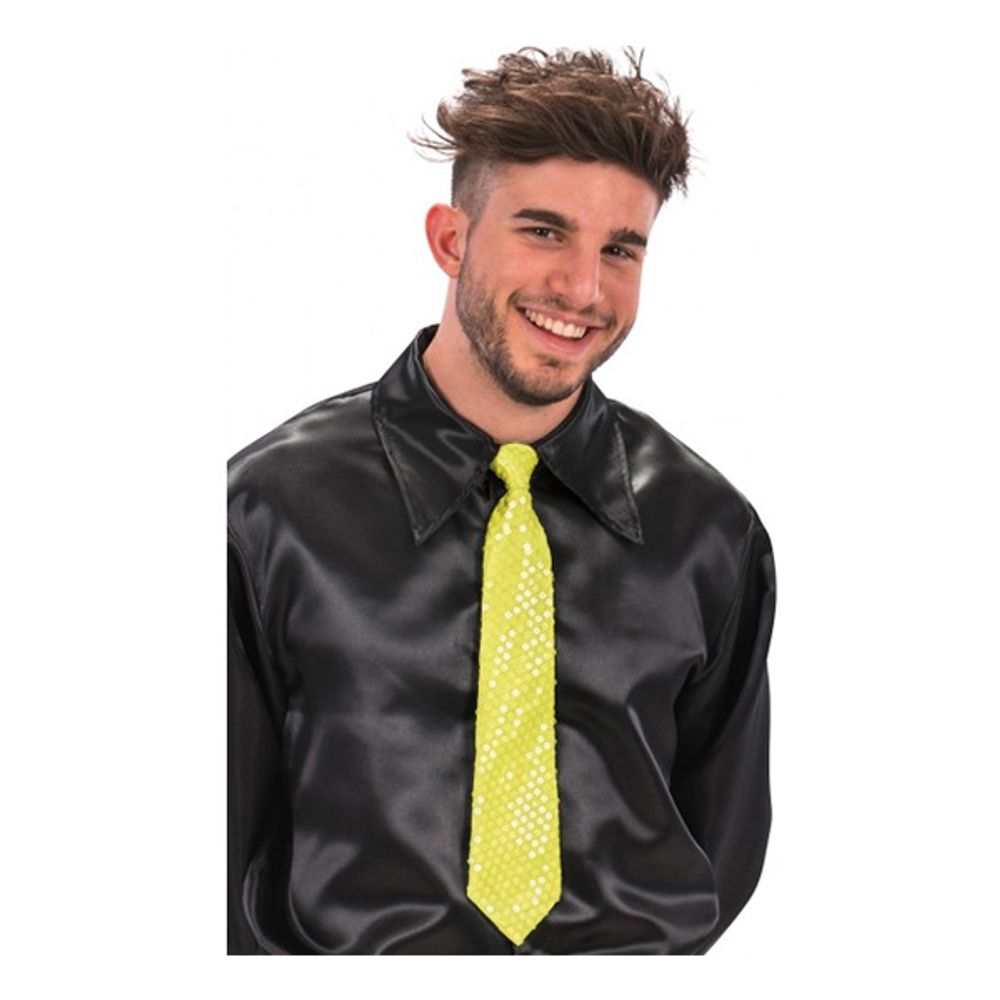 Paljettslips UV Neon Gul
