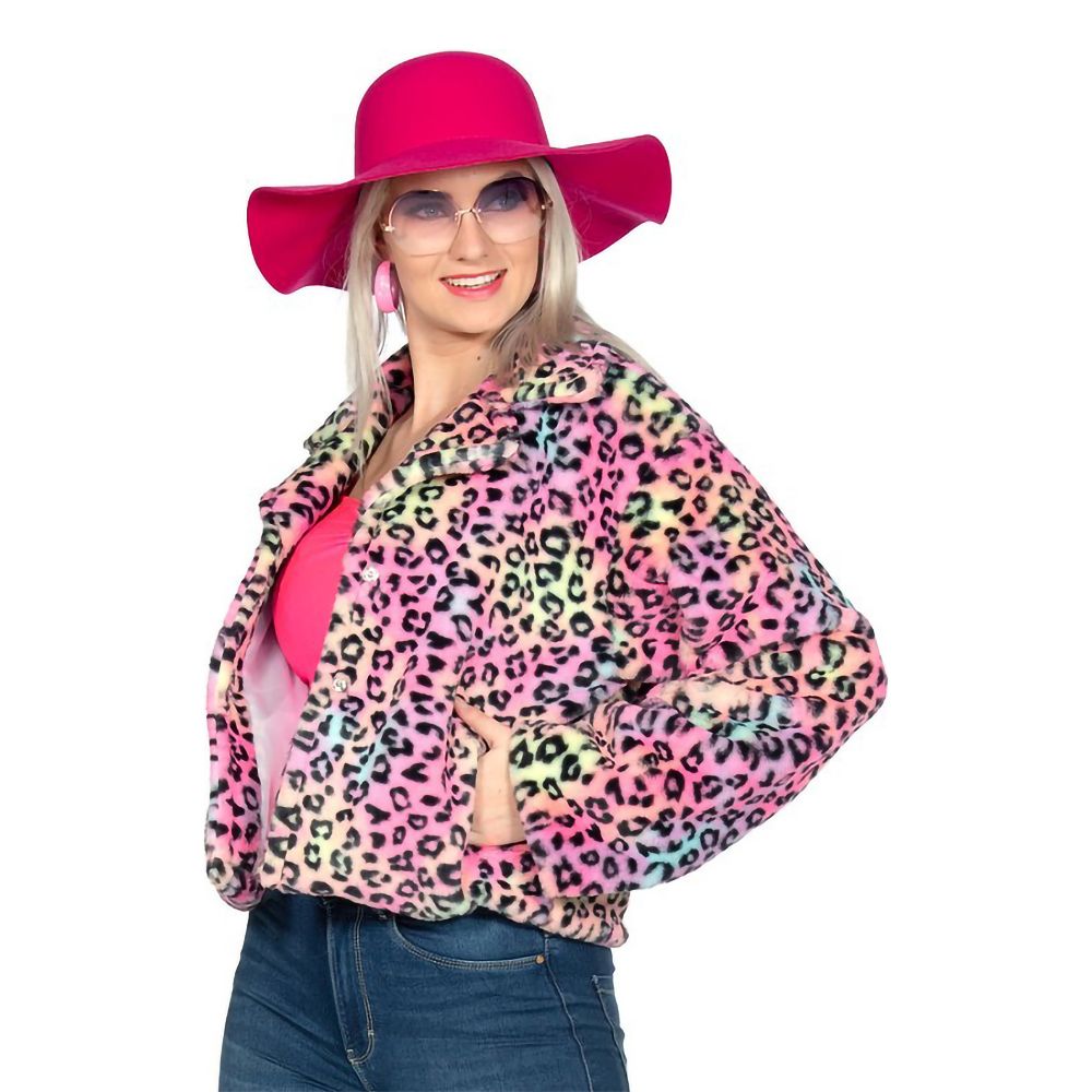 Pelsjakke Leopard Rosa