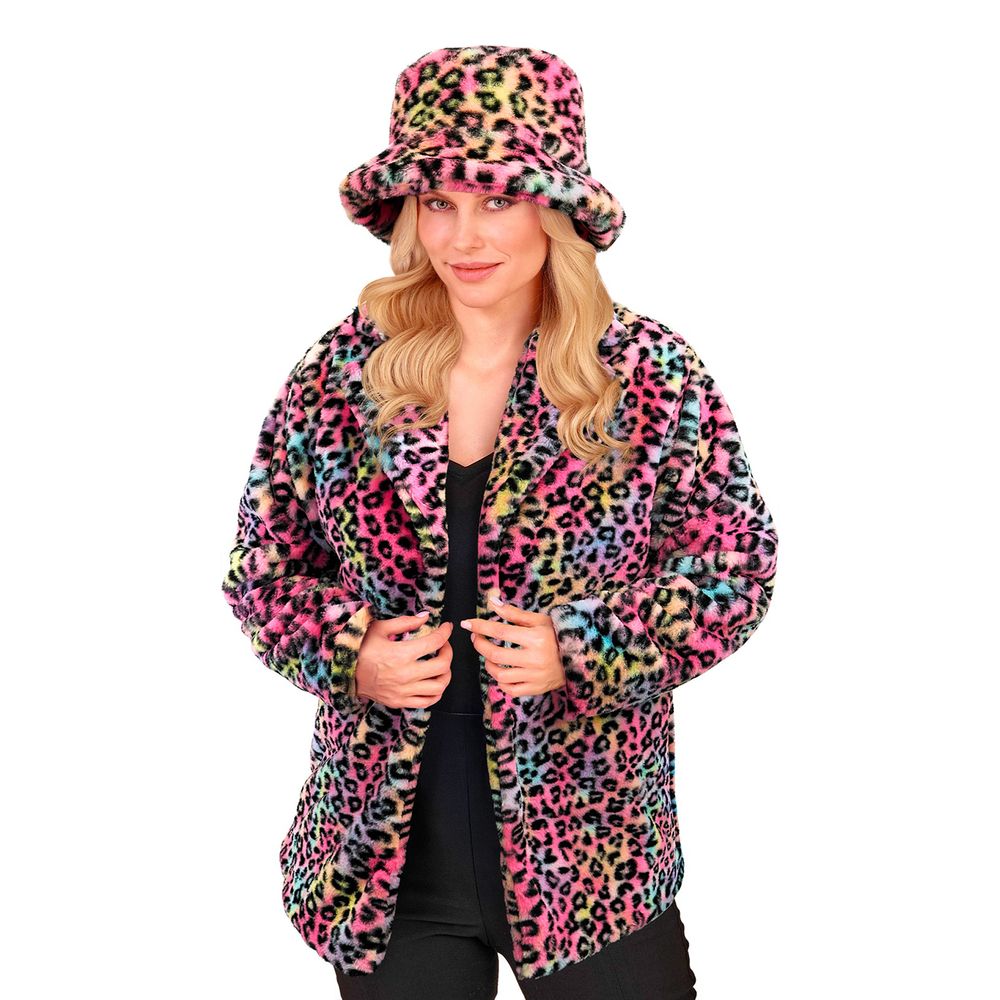 Pelsjakke Leopard Lyserød