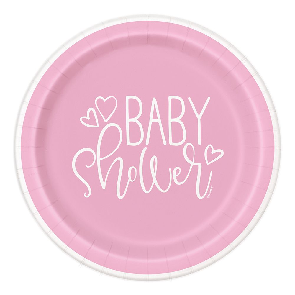 Papirasietter Baby Shower Lyserød