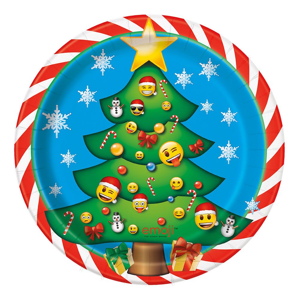 Pahvialuslautaset Emoji Jouluaatto