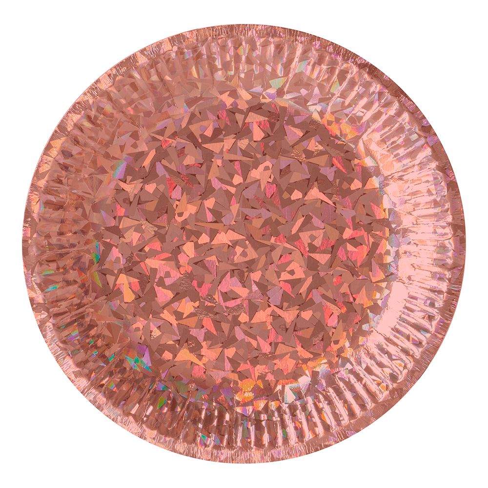 Papptallerkener Hologram Rosegull