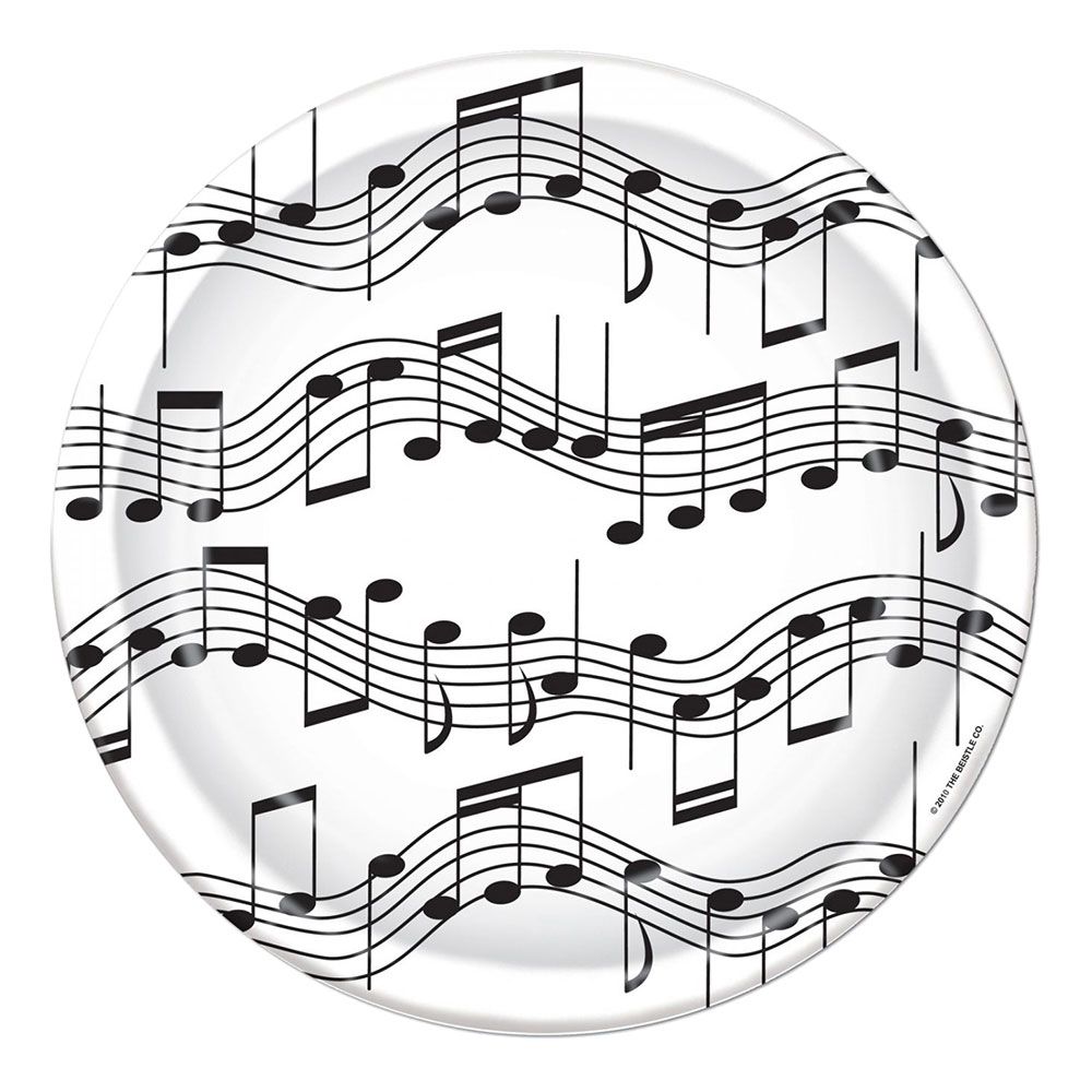 Papptallerkener Musikknoter