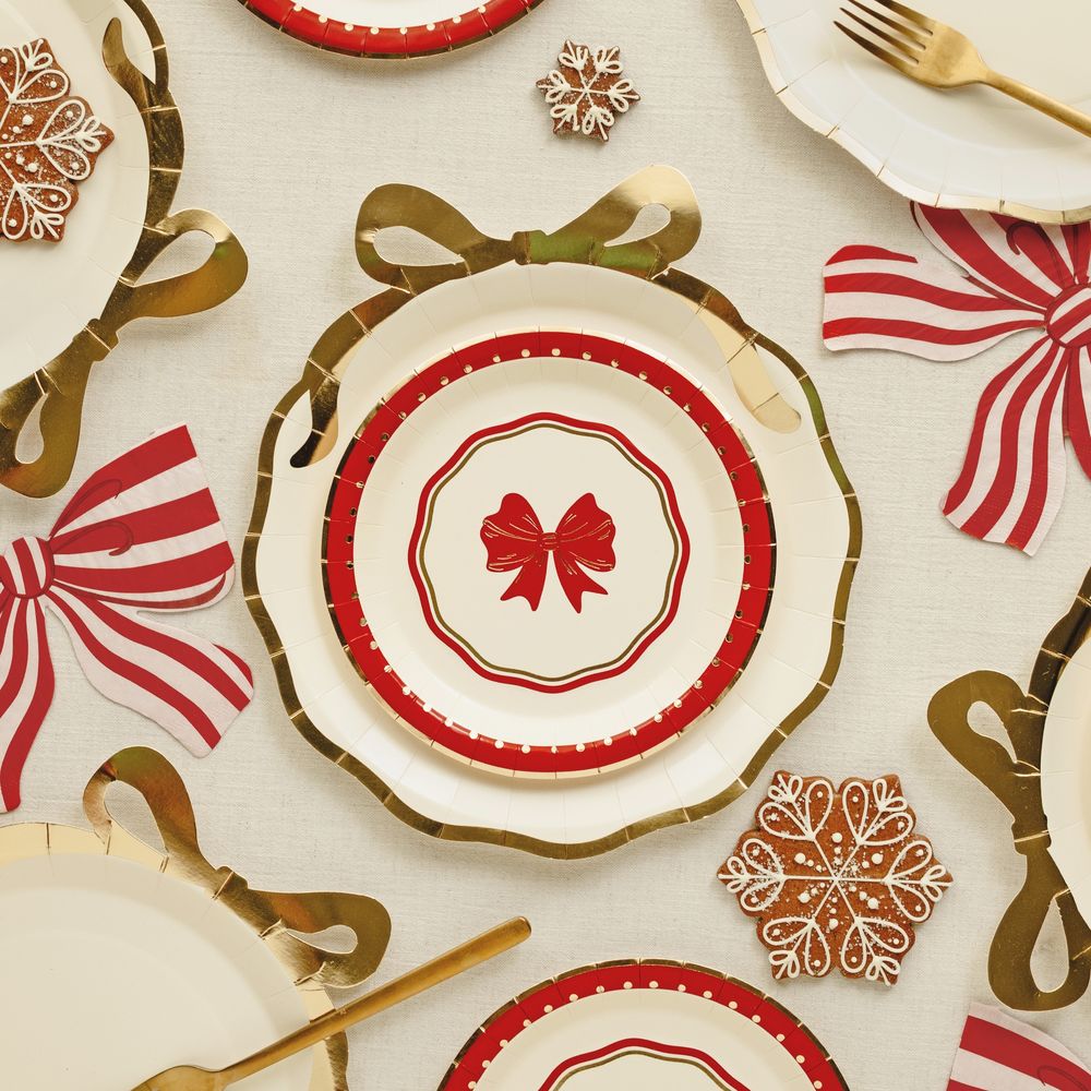 Paperileipälautaset Rusetti Punainen