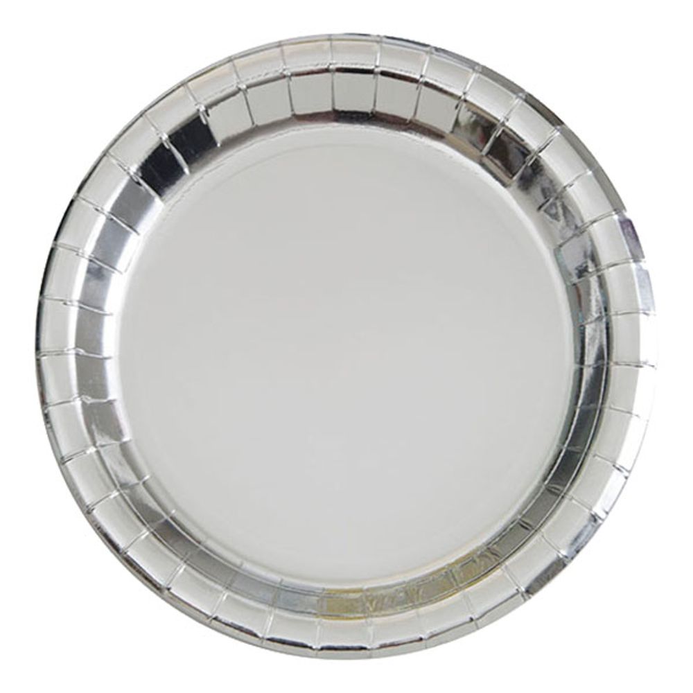 Papptallerkener Sølv Metallic