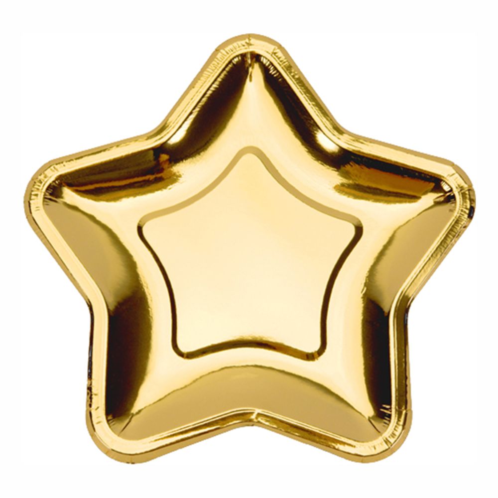 Papirasjett Stjerne Gull Metallic
