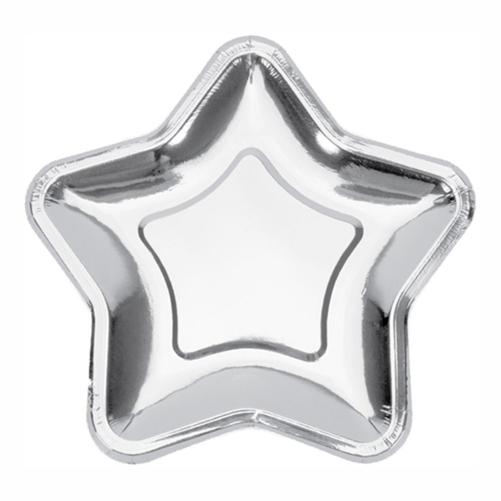 Papirasiet Stjerne Sølv Metallic