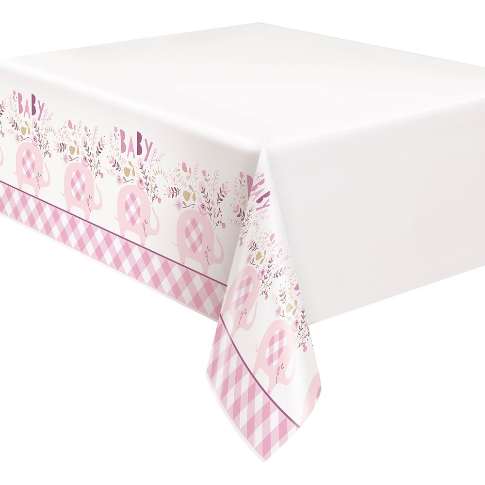 Plastduk Elefanter Baby Shower Rosa