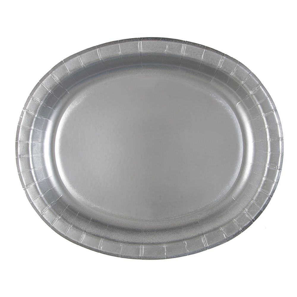 Pappersfat Oval Silver