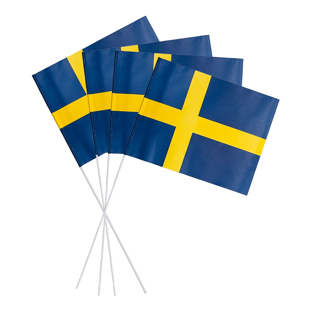Papirflag På Pinde Gule & Blå