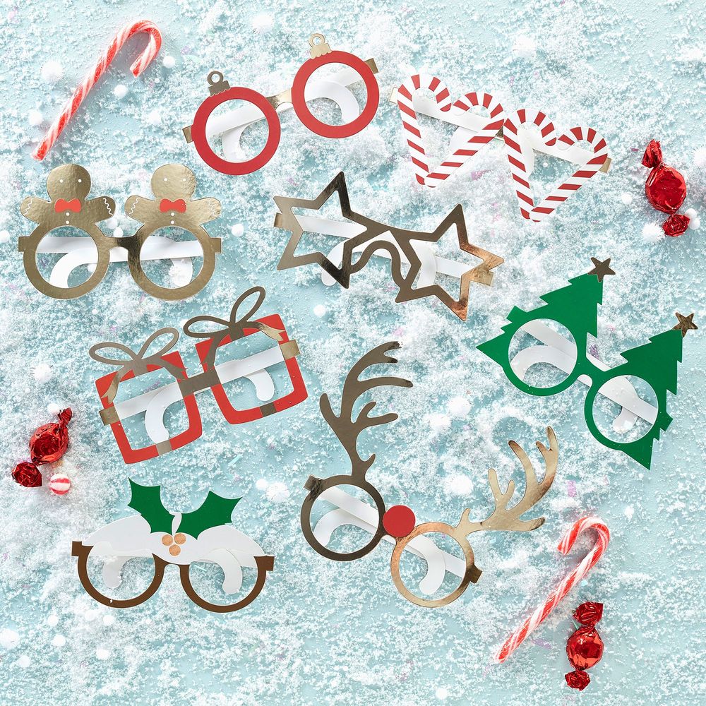 Pappersglasögon Julmotiv