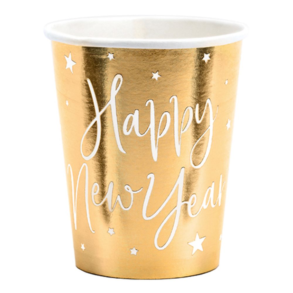 Pappersmuggar Happy New Year Guld