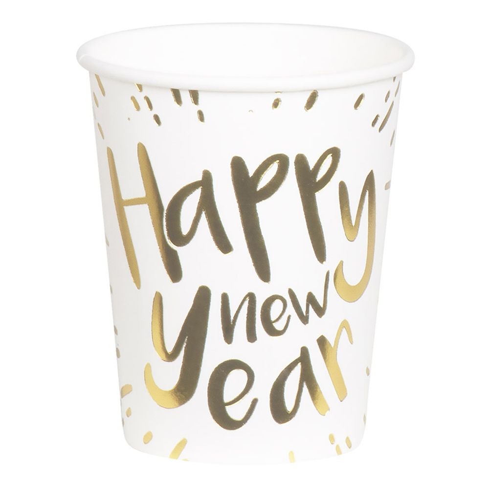 Papkrus Happy New Year Guldmetallic